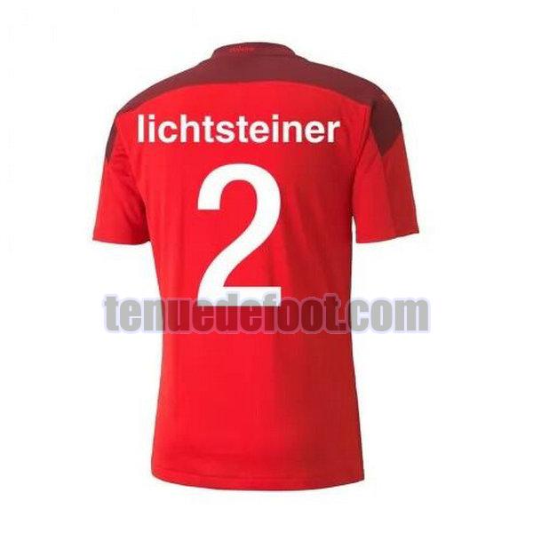 maillot lichsteiner 2 suisse 2020-2021 domicile rouge rouge