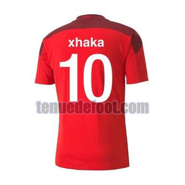 maillot xhaka 10 suisse 2020-2021 domicile rouge rouge