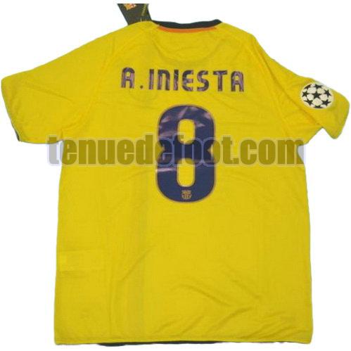 maillot a.iniesta 8 fc barcelone lfp 2008-2009 exterieur jaune