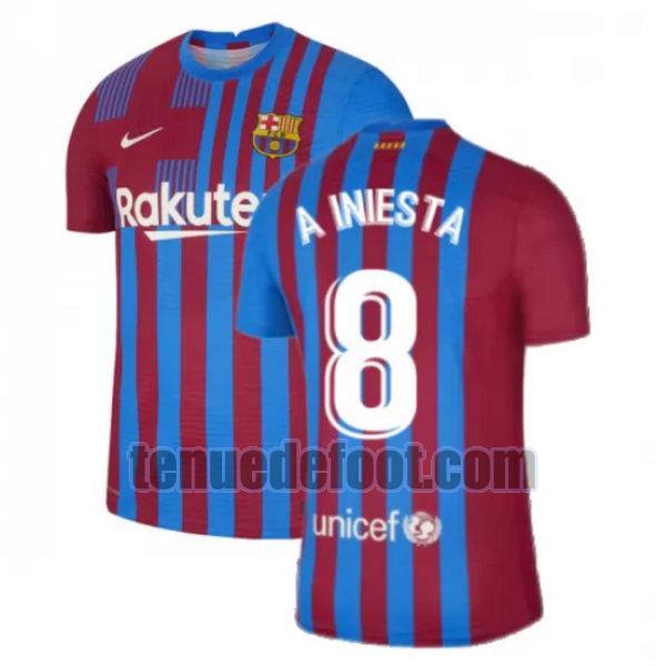 maillot a iniesta 8 barcelone 2021 2022 domicile rouge blanc rouge blanc