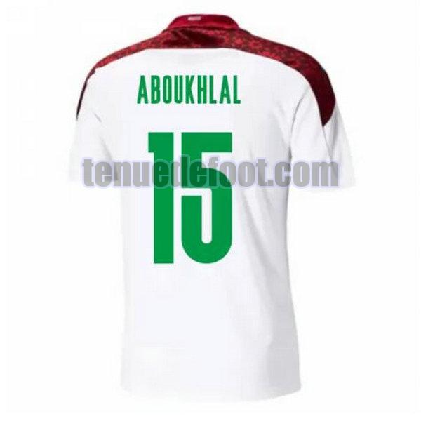 maillot aboukhlal 15 maroc 2020-2021 exterieur blanc blanc