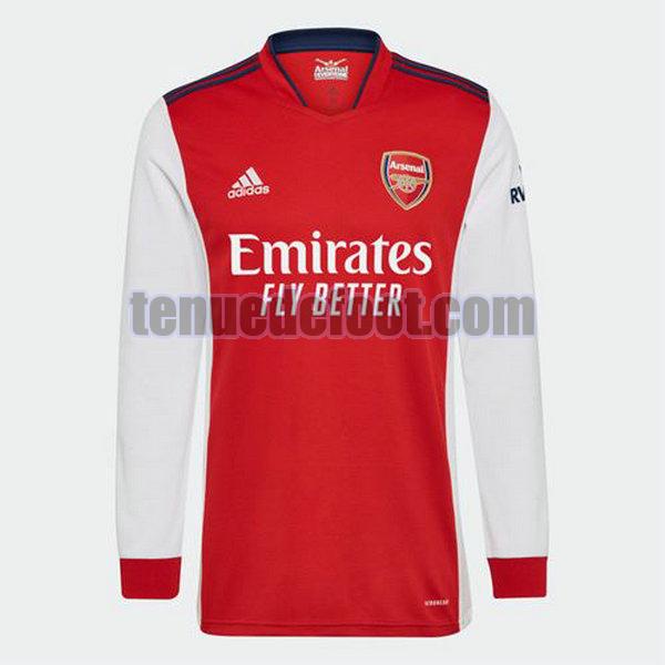 maillot arsenal 2021 2022 domicile rouge manches longues rouge