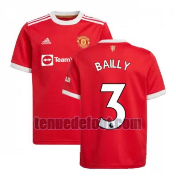 maillot bailly 3 manchester united 2021 2022 domicile rouge rouge