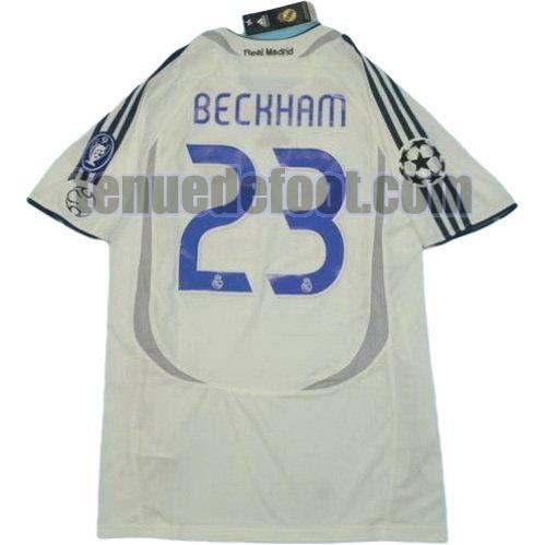 maillot beckham 23 real madrid 2006-2007 domicile blanc