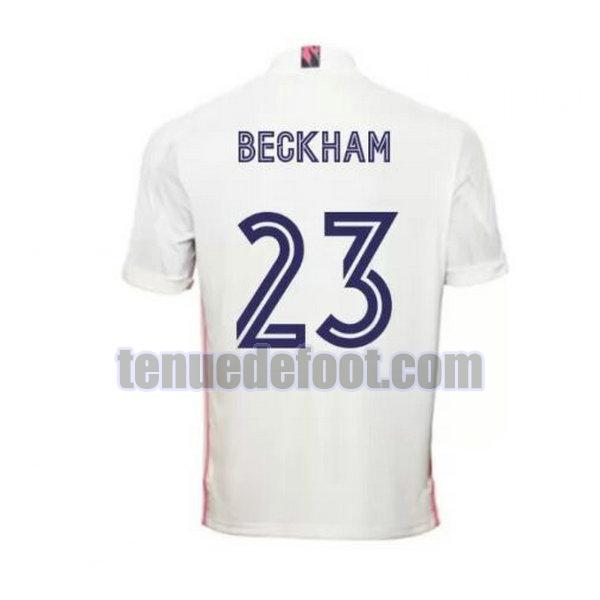 maillot beckham 23 real madrid 2020-2021 domicile blanc