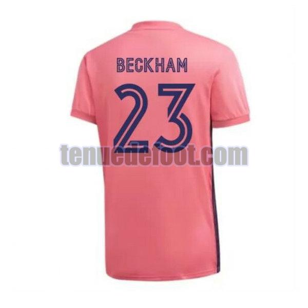 maillot beckham 23 real madrid 2020-2021 exterieur rose