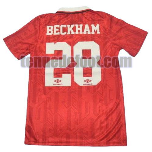 maillot beckham 28 manchester united 1994 domicile rouge