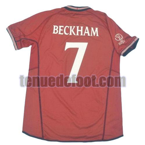 maillot beckham 7 angleterre 2002 troisième rouge