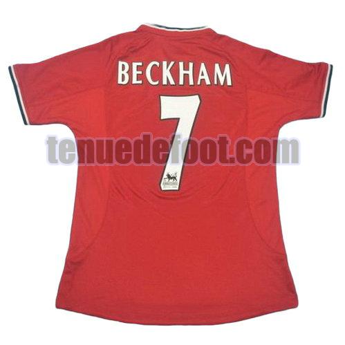 maillot beckham 7 manchester united 2000-2002 domicile rouge