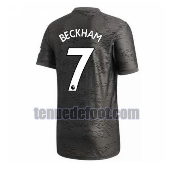 maillot beckham 7 manchester united 2020-2021 exterieur noir