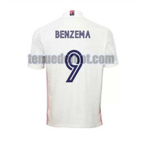 maillot benzema 9 real madrid 2020-2021 domicile blanc