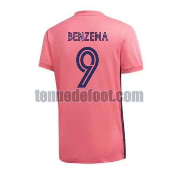 maillot benzema 9 real madrid 2020-2021 exterieur rose