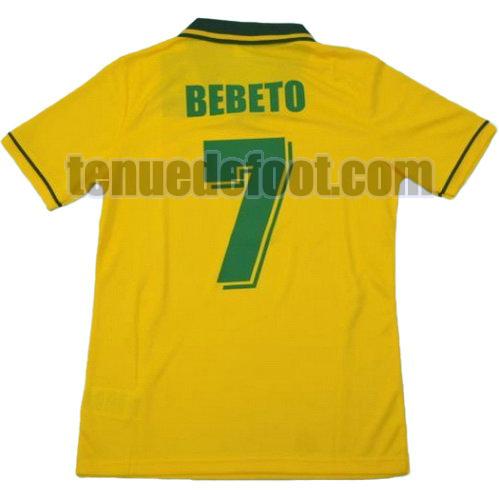 maillot bereto 7 brésil coupe du monde 1994 domicile jaune
