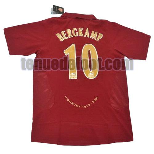 maillot bergkamp 10 arsenal 2005-2006 domicile rouge