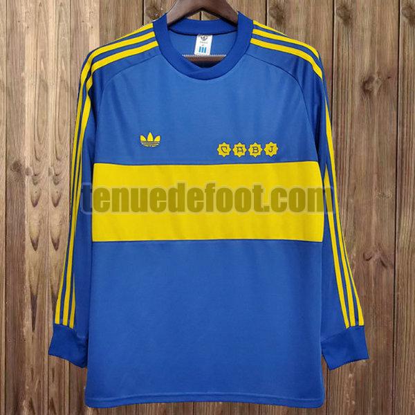 maillot boca juniors 1981-1982 domicile bleu manches longues bleu
