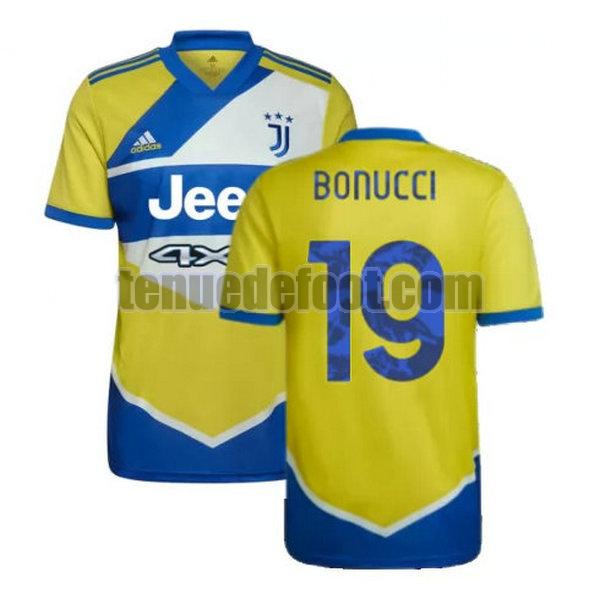 maillot bonucci 19 juventus 2021 2022 troisième jaune bleu jaune bleu