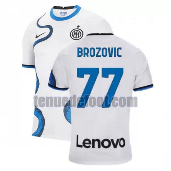 maillot brozovic 77 inter milan 2021 2022 exterieur blanc blanc