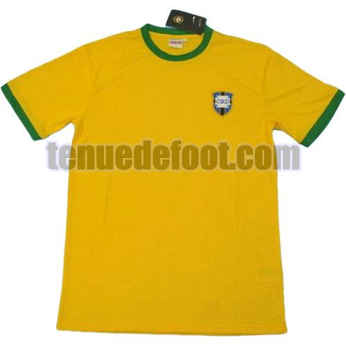 maillot brésil 1970 domicile manche courte jaune