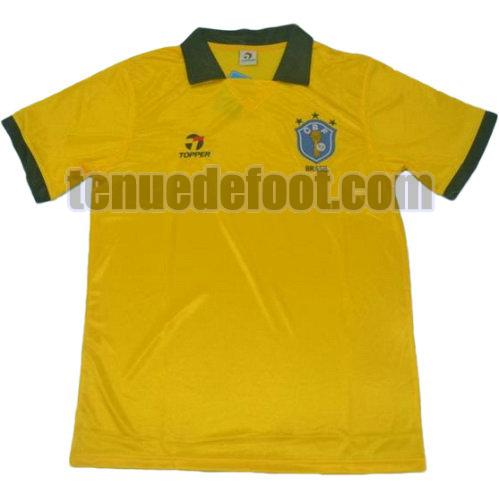 maillot brésil 1988 domicile manche courte jaune