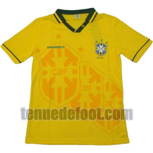maillot brésil coupe du monde 1994 domicile manche courte jaune