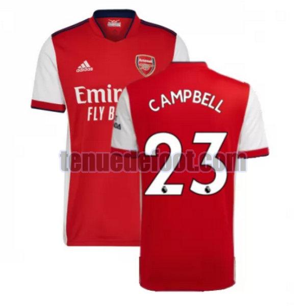 maillot campbell 23 arsenal 2021 2022 domicile rouge rouge