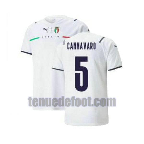 maillot cannavaro 5 italie 2021 2022 exterieur blanc blanc