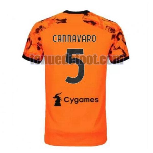 maillot cannavaro 5 juventus 2020-2021 troisième orange