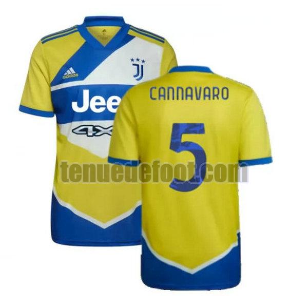 maillot cannavaro 5 juventus 2021 2022 troisième jaune bleu jaune bleu