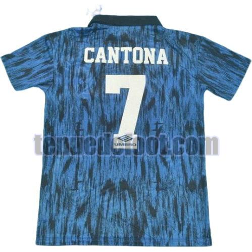 maillot cantona 7 manchester united 1992-1993 exterieur bleu