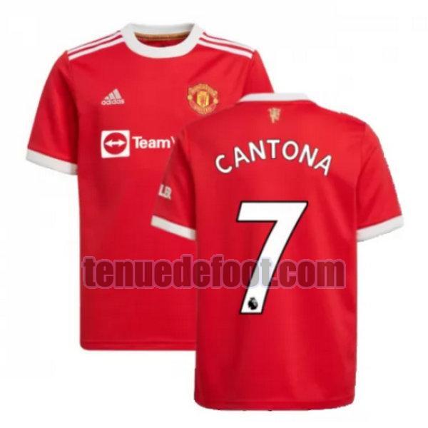 maillot cantona 7 manchester united 2021 2022 domicile rouge rouge