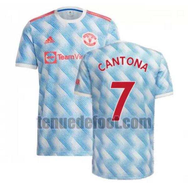 maillot cantona 7 manchester united 2021 2022 exterieur bleu bleu