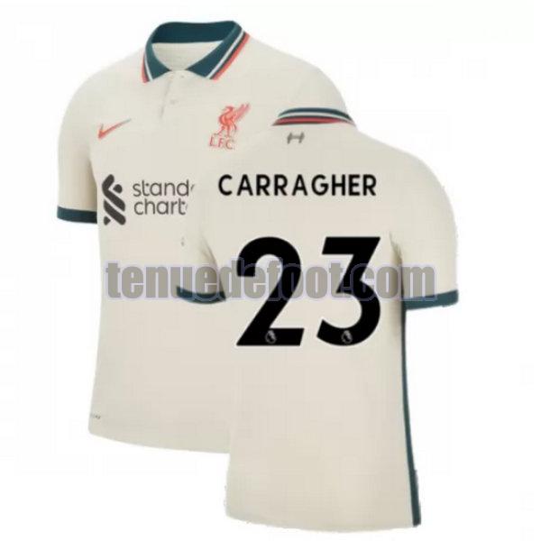maillot carragher 23 liverpool 2021 2022 exterieur jaune jaune