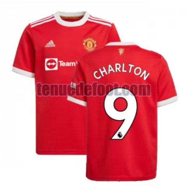 maillot charlton 9 manchester united 2021 2022 domicile rouge rouge