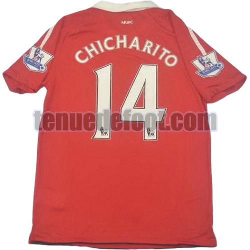 maillot chicharito 14 manchester united pl 2010-2011 domicile rouge