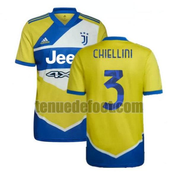 maillot chiellini 3 juventus 2021 2022 troisième jaune bleu jaune bleu