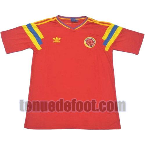 maillot colombie 1990 domicile manche courte rouge