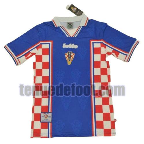 maillot croatie 1998 exterieur manche courte bleu