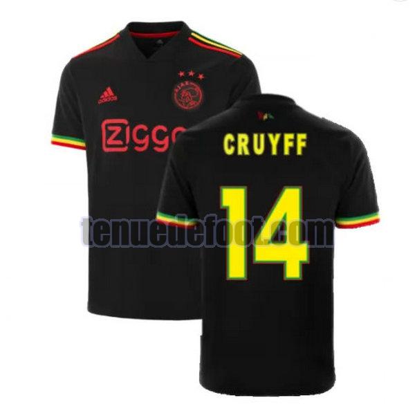 maillot cruyff 14 afc ajax 2021 2022 troisième noir noir