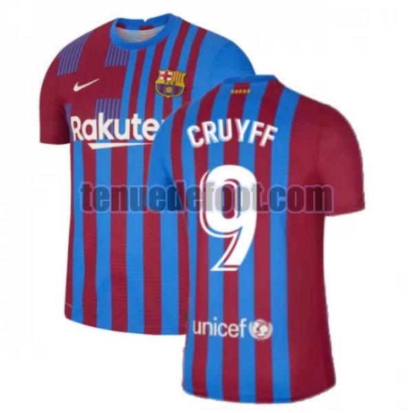 maillot cruyff 9 barcelone 2021 2022 domicile rouge blanc rouge blanc