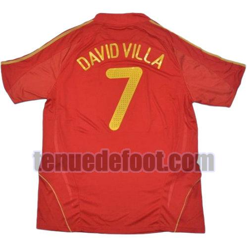 maillot david villa 7 espagne 2008 domicile rouge