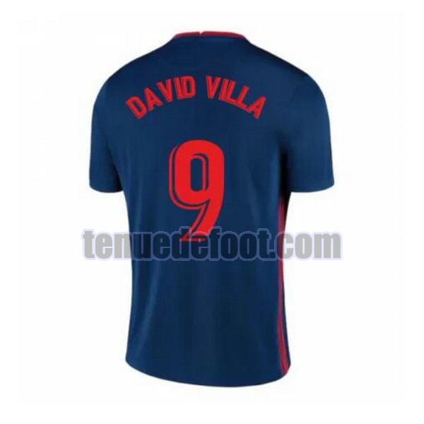 maillot david villa 9 atletico madrid 2020-2021 exterieur bleu