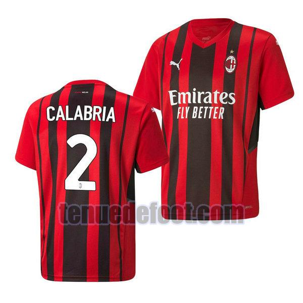 maillot davide calabria 2 ac milan 2021 2022 domicile rouge rouge