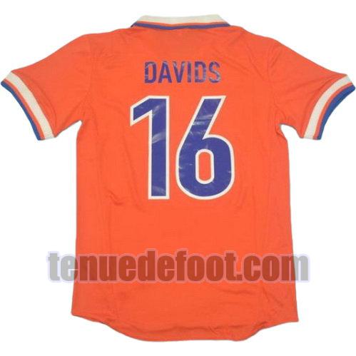 maillot davids 16 pays-bas 1997 domicile orange