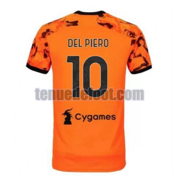 maillot del piero 10 juventus 2020-2021 troisième orange