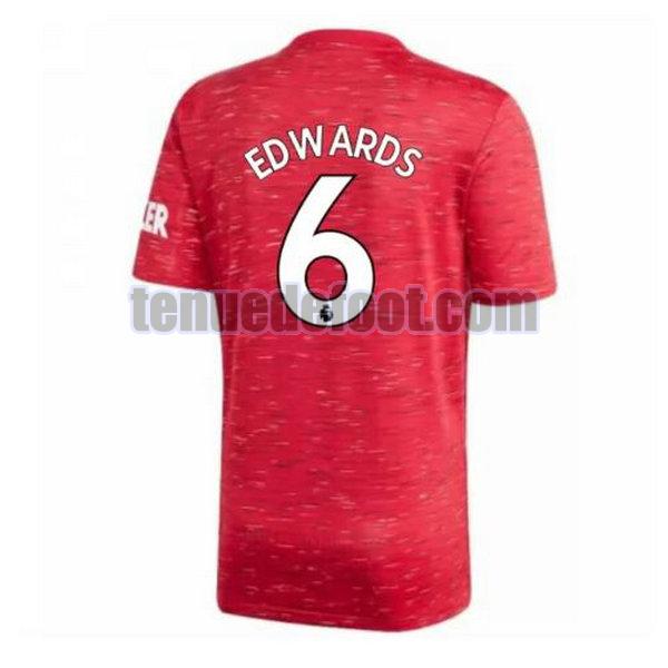 maillot edwards 6 manchester united 2020-2021 domicile rouge