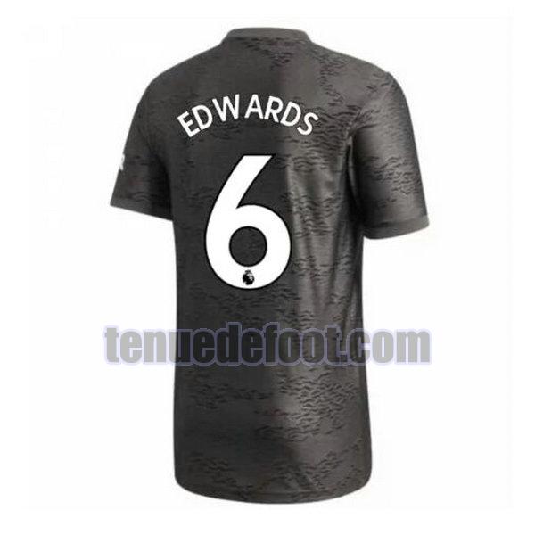 maillot edwards 6 manchester united 2020-2021 exterieur noir