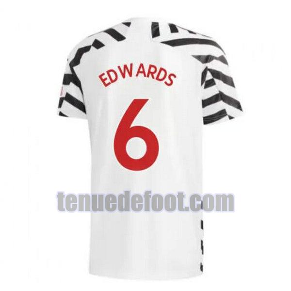 maillot edwards 6 manchester united 2020-2021 troisième noir