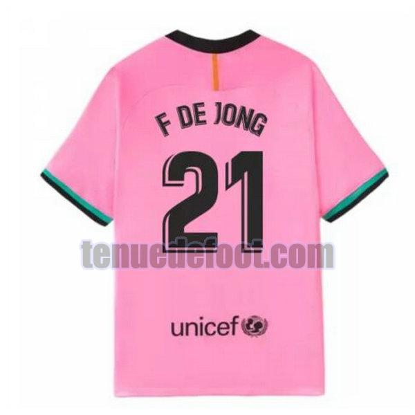 maillot f de jong 21 barcelone 2020-2021 troisième rose rose