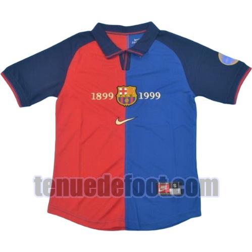 maillot fc barcelone 1999-2000 domicile manche courte rouge bleu