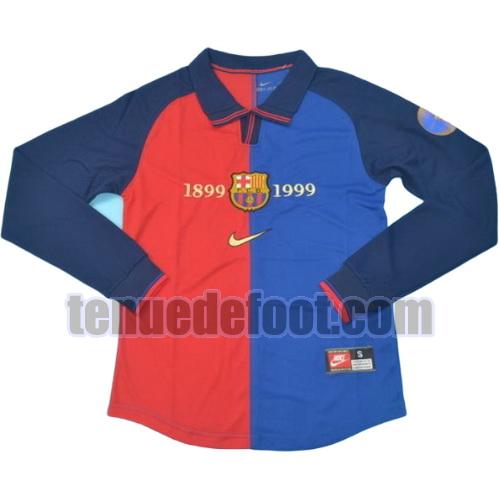 maillot fc barcelone 1999-2000 domicile manche longue rouge bleu